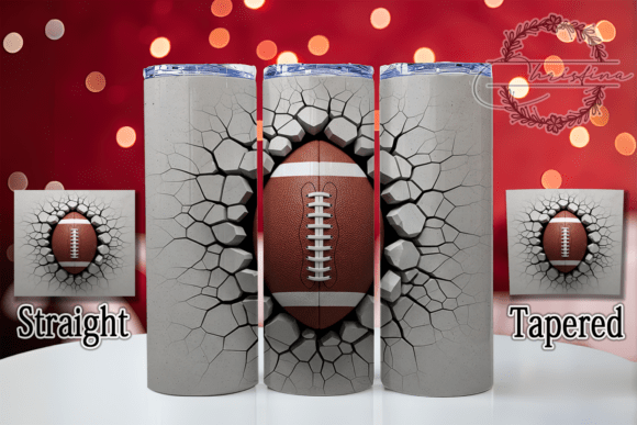 3D Breaking Wall Football Tumbler Wrap