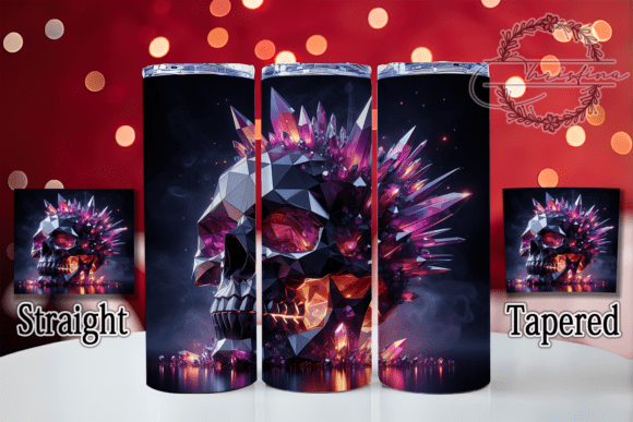 3D Crystal Skull Gothic Art Tumbler