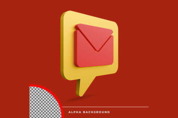 3d Rendering Isolated Message Icon