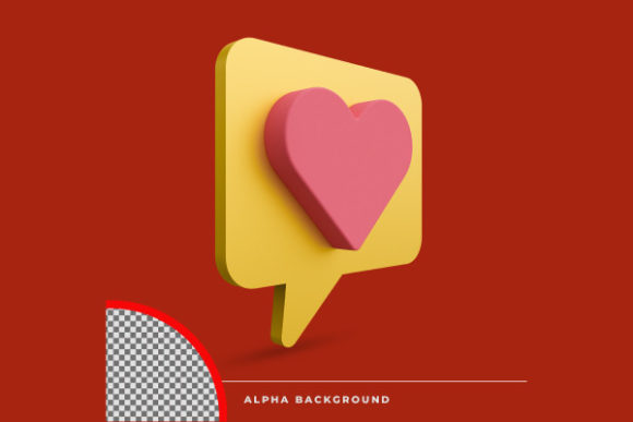 3d Rendering Love Icon Isolated