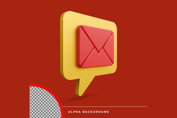 3d Rendering Message Icon