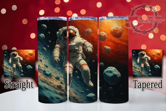 3D Space Astronaut Galaxy Tumbler Wrap
