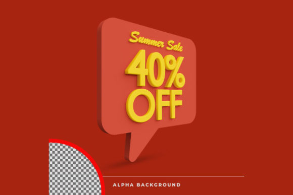 40 Off Summer Sale Discount Offer Icon