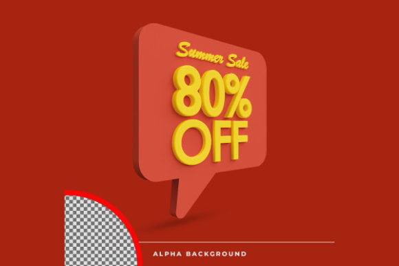 80% Off Summer Sale Icon Mockup
