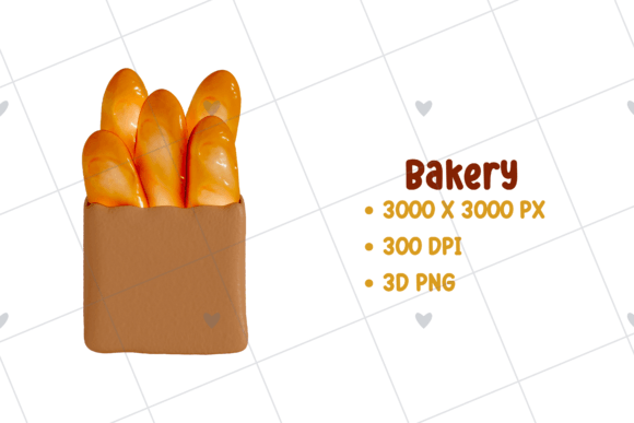 Bakery - Bread Baguette 3D PNG Clipart: A Versatile Asset for Modern Creators