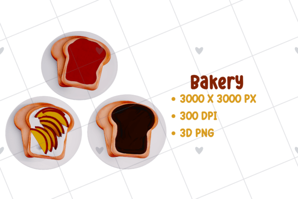 Bakery – Toast 3D PNG Clipart for Creators