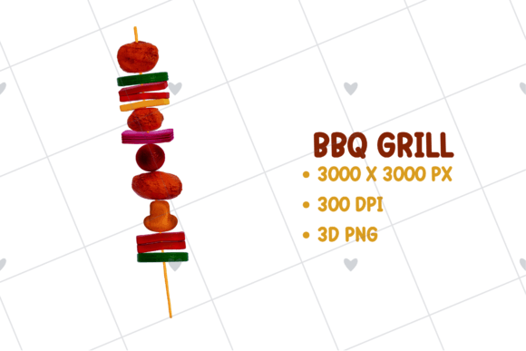 BBQ Grill β Skewer 3D PNG Clipart: Elevating Your Designs with Precision
