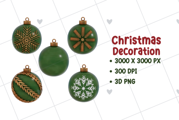 Christmas Decoration 3D PNG for Creative Projects
