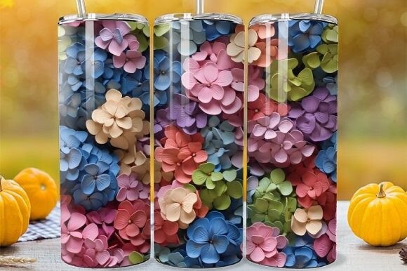Digital Download 3D Hydrangea Tumbler