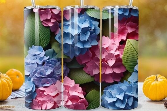 Digital Flower Tumbler Hydrangea Design: A Practical Resource for Sublimation Creators