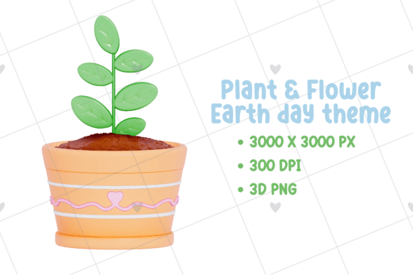 Earth Day - Plant 3D PNG: Elevate Your Eco-Creative Projects