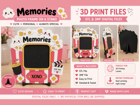 Memories Photo Frame STL 3d Print