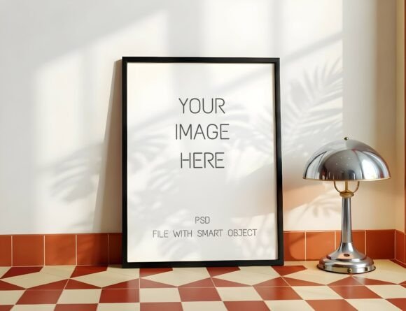 Minimalist Sunlit Wall Frame Mockup