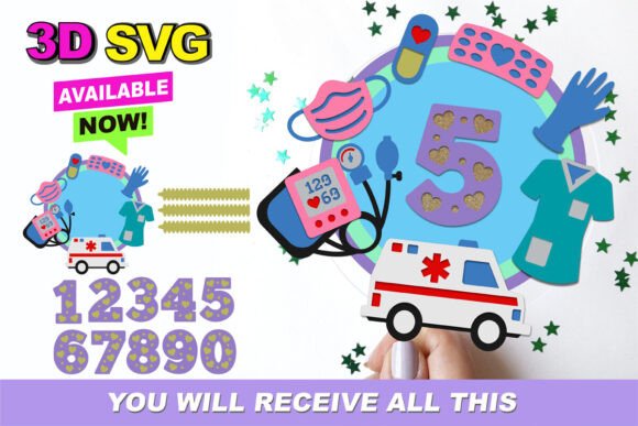 Nurse Cake Topper 3D SVG