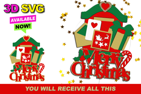 Santa Claus Mailbox Topper 3D SVG