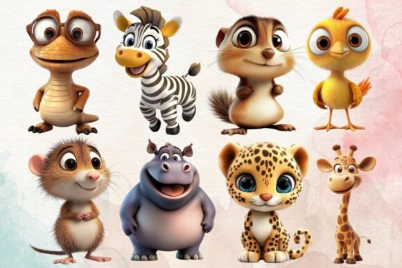 The Playful Power of Funny Cartoon 3D Animals Clipart in Modern Digital Design