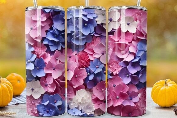 Transform Your Drinkware with the Hydrangea Design Skinny Tumbler Wrap