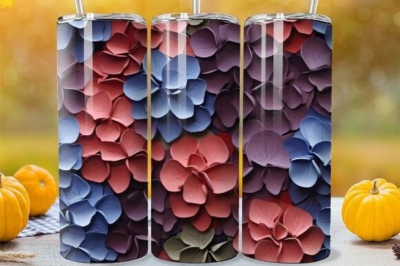 Transform Your Party Decor with Botanical Hydrangea Tumbler Digital Wraps