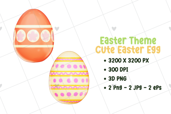 Unlock Your Creativity with Easter Eggs Cute Deco 3D Clipart for Commercial Projects